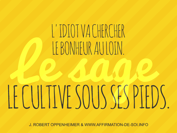 Affirmation De Soi .info - "L'idiot Va Chercher Le Bonheur Au Loin. Le ...